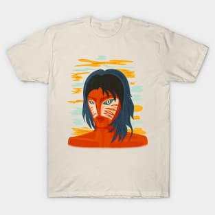 Orange Alien Girl Portrait T-Shirt